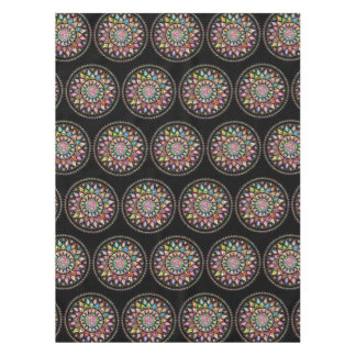Zwarte Mandala Regenboog Indiase Patroon Tafelklee Tafelkleed