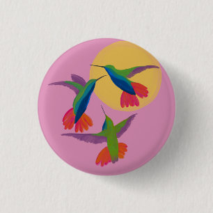 Zwarte Mango Hummingbird Art Ronde Button 3,2 Cm