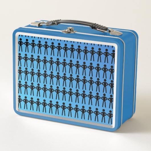 Zwarte Mannen Metaal Lunch Box (Voorkant)