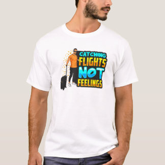 Zwarte Mannen vangen vluchten zonder dat ze zich s T-shirt