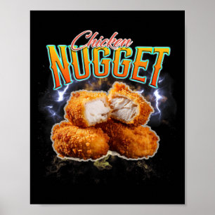 Zwarte Markt Rap Grappige Kipnugget Vintage 90s Poster