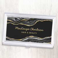 Zwarte marmer Agate Gold Glitter