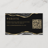 Zwarte marmer Agate Gold Glitter Weddenschap Websi Informatiekaartje (Voorkant)
