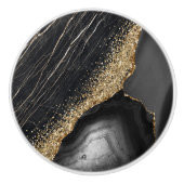 Zwarte marmer Agate Keramische Knop (Voorkant)
