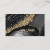 Zwarte marmer Agate Visitekaartje (Voorkant)