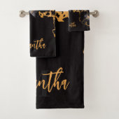 Zwarte marmer en glitter bad handdoek (Insitu)