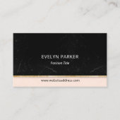 Zwarte marmer en Gold Glitter Visitekaartje (Voorkant)