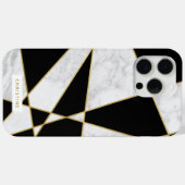 Zwarte marmer en gouden textuur Case-Mate iPhone case (Achterkant (horizontaal))