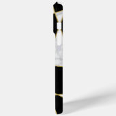 Zwarte marmer en gouden textuur Case-Mate iPhone case (Achterkant / Links)