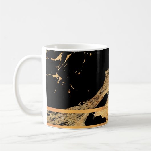Zwarte marmer en goudmageremelkaf Mok (Links)