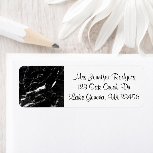 Zwarte marmer etiket (Insitu)