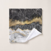 Zwarte marmer met Gold Bad Handdoek (Wasdoekje)