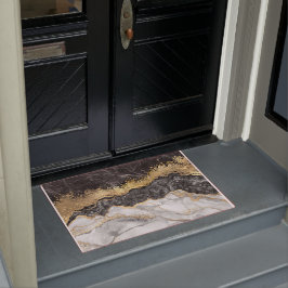 Zwarte marmer met Gold  Deurmat
