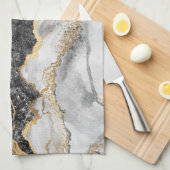 Zwarte marmer met Gold Theedoek (Quarter Fold)