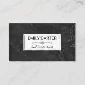 Zwarte marmer | Onroerend goed Visitekaartje (Voorkant)