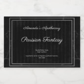 Zwarte marmer Silver Lijst Perfume Etiket op flesj (Enkel label)