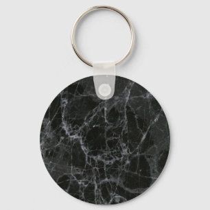 Zwarte marmer sleutelhanger