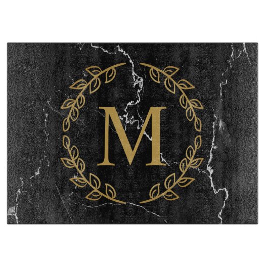 Zwarte marmer snijplank (Voorkant)