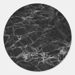 Zwarte marmer Stone Ronde Sticker