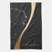 Zwarte marmer theedoek (Verticaal)