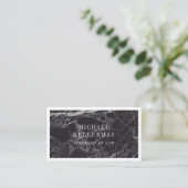 Zwarte marmer visitekaartje (Staand voorkant)