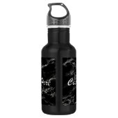 Zwarte Marmeren Stenen Waterfles met aangepaste te (Achterkant)