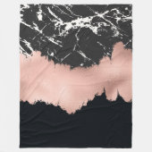 zwarte marmeren verfstreken fleece deken (Voorkant)