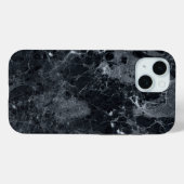 Zwarte marmertextuur Case-Mate iPhone case (Achterkant (horizontaal))