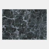 Zwarte marmertextuur inpakpapier vel (Voorkant 2)