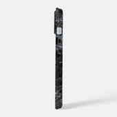 Zwarte marmertextuur iPhone 15 hoesje (Linkerkant)