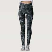 Zwarte marmertextuur leggings (Voorkant)