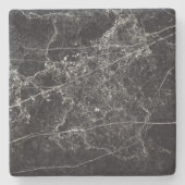 Zwarte marmertextuur stenen onderzetter (Voorkant)