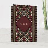 Zwarte Maroon Rode Ikat All in One Sikh Huwelijk (Achterkant)