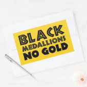 ZWARTE MEDALLIES NIET GOLD RECHTHOEKIGE STICKER (Envelop)