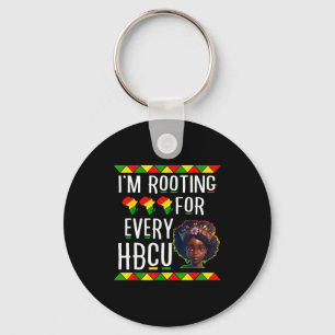 Zwarte meid Juneteenth ik steun elke HBCU Sleutelhanger
