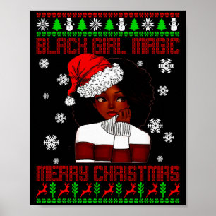 Zwarte Meisje Magie Lelijke Kerstmis Afro-Amerikaa Poster