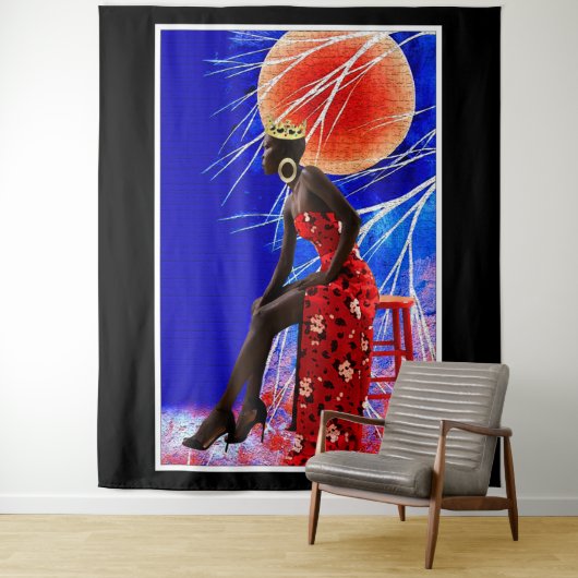Zwarte Meisje Magie Wandtapijt Wandkleed (In situ)