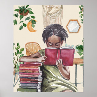 Zwarte meisjes houden van lezen poster