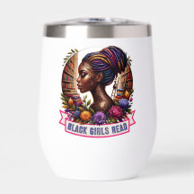 Zwarte Meisjes Lezen Logo Wijn Tumbler