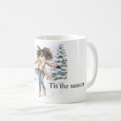 Zwarte meisjes schaatsen met Kerstmis Koffiemok (Voorkant rechts)