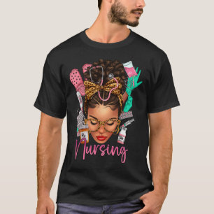 Zwarte Melanine Verpleegster Zwarte Geschiedenis M T-shirt