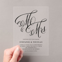 Zwarte meneer en mevrouw Rustic Calligraphy Trouwe