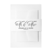 Zwarte meneer en mevrouw Rustic Calligraphy Trouwe Uitnodigingen Wikkel (Voorkant Voorbeeld)