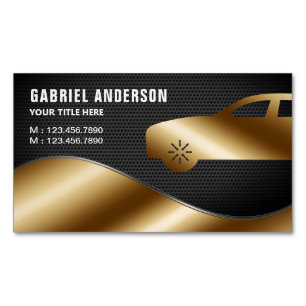Zwarte Mesh Gouden Luxe Autohuur Chauffeur Magnetisch Visitekaartje