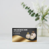 Zwarte Mesh Metallic Goud Aroma Olie Parfum Fles Visitekaartje (Staand voorkant)