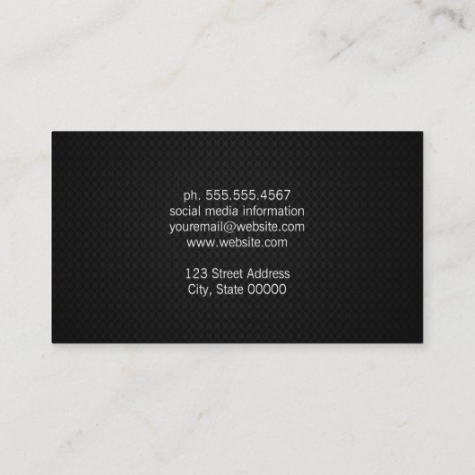 Zwarte Mesh Visitekaartje (Achterkant)