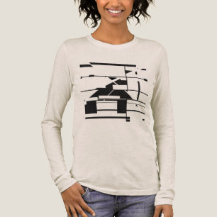 Zwarte metrokaart geometrisch Abstract labyrint Tri-Blend Shirt