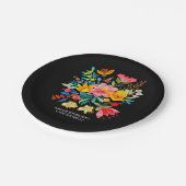 Zwarte Mexicaanse Bright Floral Fiesta Papier Bord (Gekanteld)