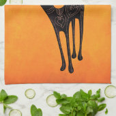 Zwarte Mexicaanse dag van de dode kat Theedoek (Gevouwen)