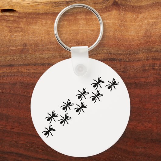 zwarte mierentrail sleutelhanger (Voorkant)